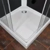 Polo White II 90x90 cm quadratische weiße Rückwand-Duschkabine mit Duschwanne