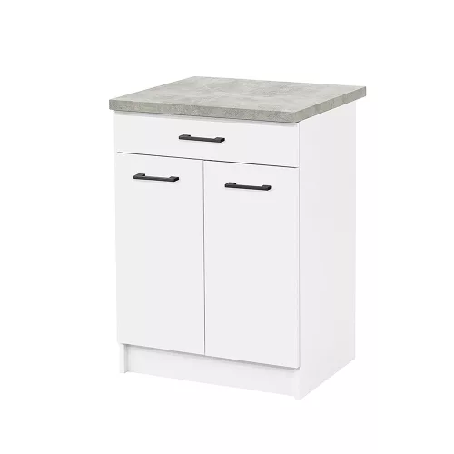 Praktik 60 Unterschrank 2 Türen 1 Schublade, weiß-weiß