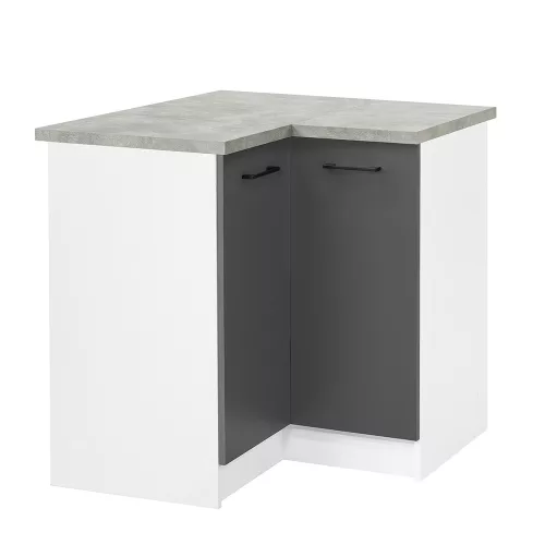 Praktik 90 Eckunterschrank 2-türig, weiß-anthrazit