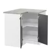 Praktik 90 Eckunterschrank 2-türig, weiß-anthrazit
