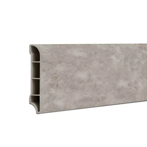 Vinyl SPC-Bodenkanten Reno Steineffekt grau 2400x60x12 mm