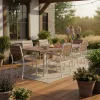 Ausziehbarer Gartentisch 180-240 cm für 12 Personen, beige