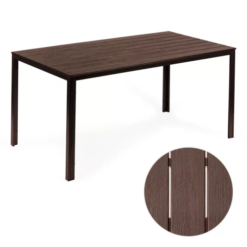 6 Sitzer Gartentisch 156x78 cm Polywood braun