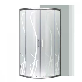 Spirit Bamboo 80x80 cm gebogene Duschkabine ohne Duschwanne