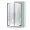 Spirit Bamboo 80x80 cm gebogene Duschkabine mit Duschwanne