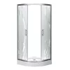 Spirit Bamboo 80x80 cm gebogene Duschkabine mit Duschwanne