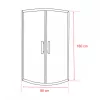 Spirit Bamboo 80x80 cm gebogene Duschkabine ohne Duschwanne
