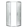 Spirit Bamboo 80x80 cm gebogene Duschkabine ohne Duschwanne