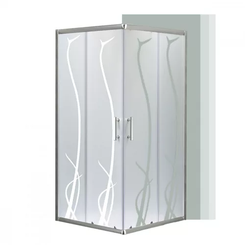 Spirit Bamboo 90x90 cm quadratische Duschabtrennung, ohne Duschwanne