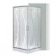 Spirit Bamboo 90x90 cm quadratische Duschkabine mit Duschwanne