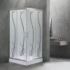Spirit Bamboo 90x90 cm quadratische Duschkabine mit Duschwanne