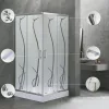 Spirit Bamboo 90x90 cm quadratische Duschkabine mit Duschwanne