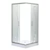 Spirit Bamboo 90x90 cm quadratische Duschkabine mit Duschwanne