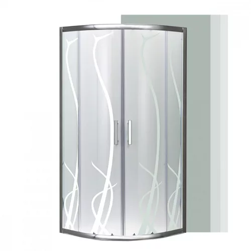 Spirit Bamboo 90x90 cm gebogene Duschkabine ohne Duschwanne