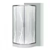 Spirit Bamboo 90x90 cm gebogene Duschkabine mit Duschwanne