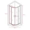 Spirit Bamboo 90x90 cm gebogene Duschkabine mit Duschwanne