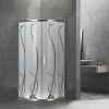 Spirit Bamboo 90x90 cm gebogene Duschkabine ohne Duschwanne