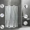 Spirit Bamboo 90x90 cm gebogene Duschkabine ohne Duschwanne