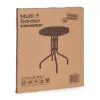 Runder Gartentisch mit Metallgestell 60 cm gehärtetes Glas, schwarz