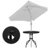 Runder Gartentisch mit Metallgestell 80 cm gehärtetes Glas, schwarz