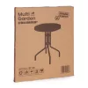 Runder Gartentisch mit Metallgestell 80 cm gehärtetes Glas, schwarz