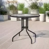 Runder Gartentisch aus Glas mit Metallgestell 80 cm