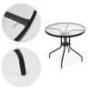 Runder Gartentisch aus Glas mit Metallgestell 80 cm