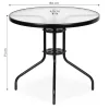 Runder Gartentisch aus Glas mit Metallgestell 80 cm