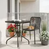 Gartentisch mit Metallgestell 60x60 cm aus gehärtetem Glas, schwarz