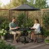 Gartentisch mit Metallgestell 80x80 cm gehärtetes Glas, schwarz