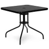 Gartentisch mit Metallgestell 80x80 cm gehärtetes Glas, schwarz