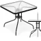 Gartentisch aus Glas mit Metallgestell 80x80 cm
