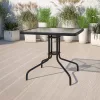 Gartentisch aus Glas mit Metallgestell 80x80 cm