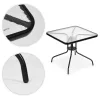 Gartentisch aus Glas mit Metallgestell 80x80 cm