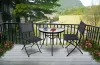 SC90 Metallgestell Glas Couchtisch für Terrasse, halbrund