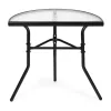 SC90 Metallgestell Glas Couchtisch für Terrasse, halbrund