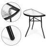 SC90 Metallgestell Glas Couchtisch für Terrasse, halbrund