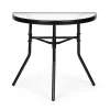 SC90 Metallgestell Glas Couchtisch für Terrasse, halbrund