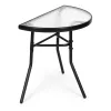 SC90 Metallgestell Glas Couchtisch für Terrasse, halbrund