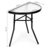 SC90 Metallgestell Glas Couchtisch für Terrasse, halbrund