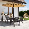Gartentisch aus Glas mit Metallgestell 120x70 cm