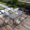 Gartentisch aus Glas mit Metallgestell 120x70 cm