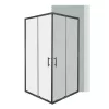 Spirit Clear 80x80 cm quadratische Duschabtrennung ohne Duschwanne schwarz