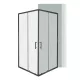 Spirit Clear 80x80 cm quadratische Duschabtrennung ohne Duschwanne schwarz