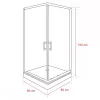 Spirit Clear 80x80 cm quadratische Duschkabine mit Duschwanne schwarz