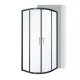 Spirit Clear 80x80 cm gebogene Duschkabine ohne Duschwanne schwarz
