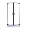 Spirit Clear 80x80 cm gebogene Duschkabine mit Duschwanne schwarz