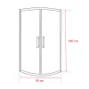 Spirit Clear 80x80 cm gebogene Duschkabine ohne Duschwanne schwarz