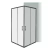 Spirit Clear 90x90 cm quadratische Duschabtrennung ohne Duschwanne schwarz