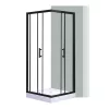 Spirit Clear 90x90 cm quadratische Duschkabine mit Duschwanne schwarz